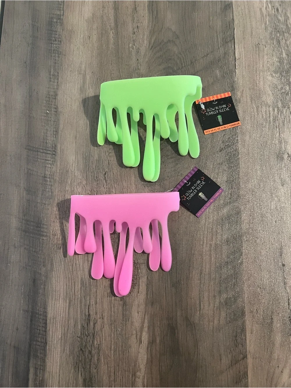Target Glow-In-Dark Drip Tumbler Sleeves - Pink & Neon Green